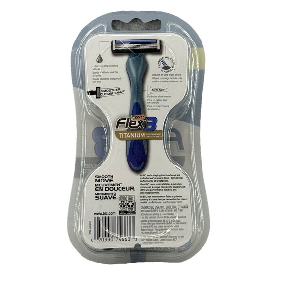 BIC Flex 3 Titanium Disposable Razors for Men, 3 Blades, 3‎ Count - Picture 2 of 2